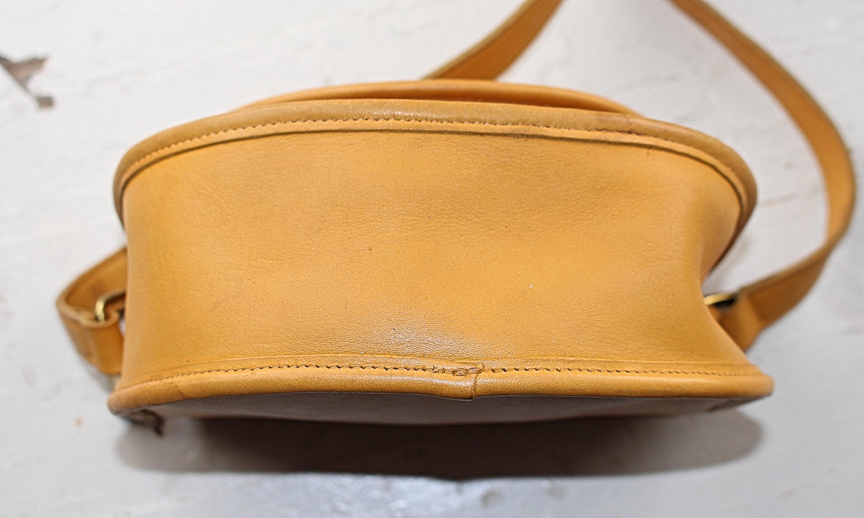 Vintage Coach Watson Crossbody Bag 9981: Rare Yellow Leather 