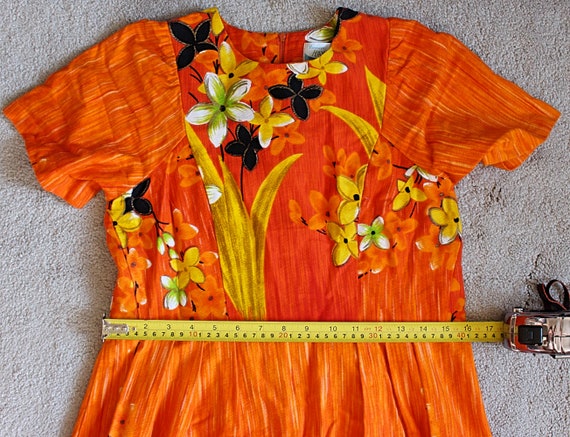 Penney's Hawaii - 1960s Bark Cloth Muu Muu, Maxi … - image 6