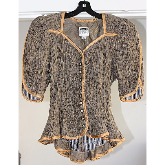 Jeanne Marc Vintage - Quilted Peplum Jacket, Taupe
