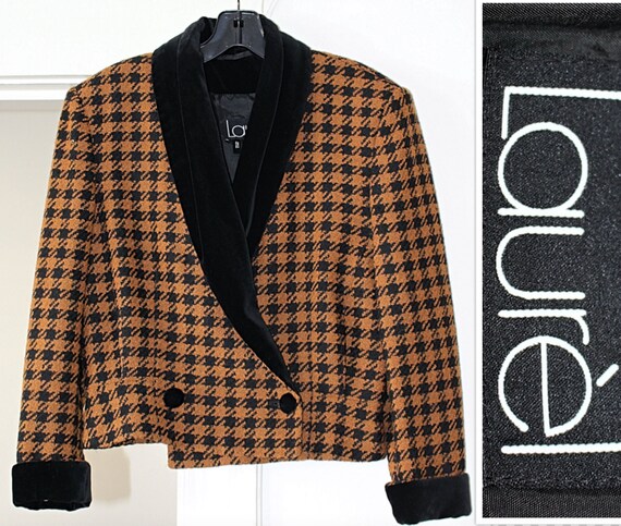 Laurel Escada - Vintage Wool + Velvet Houndstooth