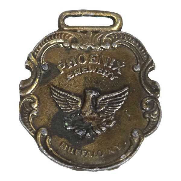 Phoenix Brewery Antique Brass Watch Fob Buffalo New York Brewery Memorabilia Collectible 1920s Brewery Advertising