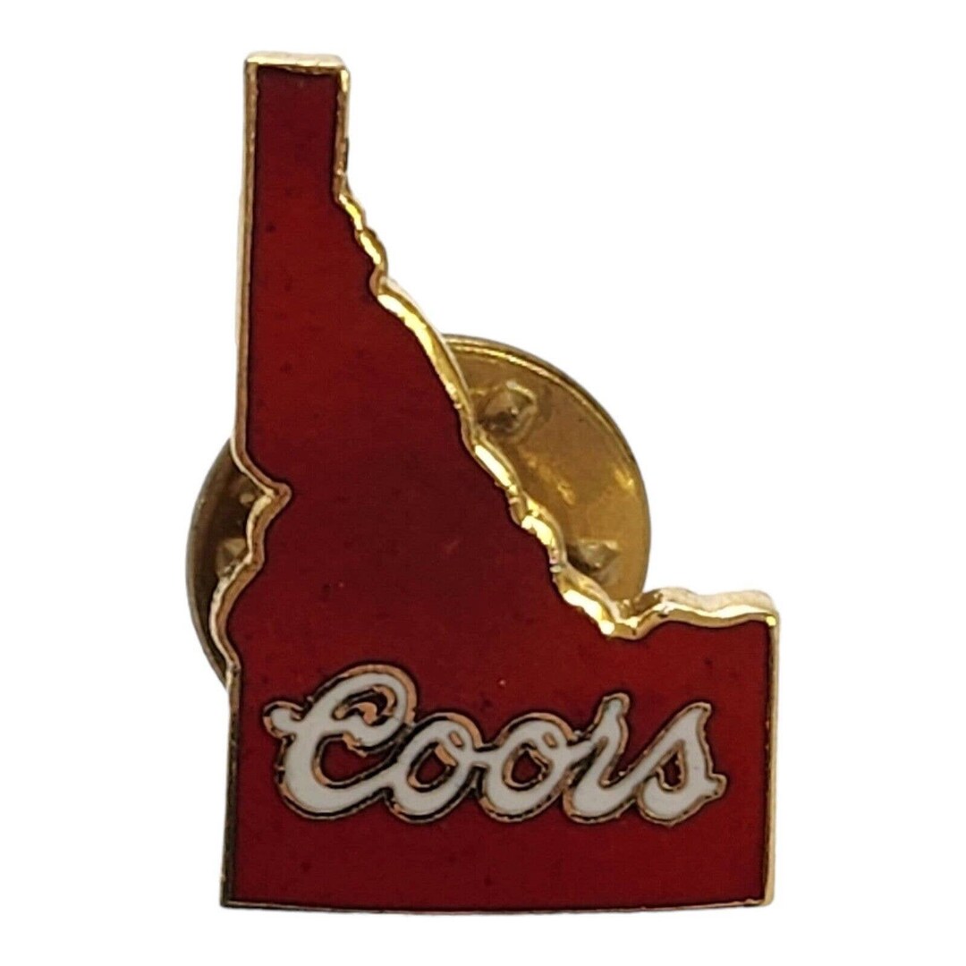 Idaho State Shaped Coors Beer Hat Pin Retro Breweriana Advertising