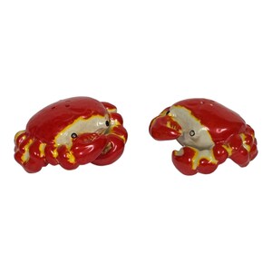 Vtg 1950s Norcrest Red Crabs Salt & Peppers Shakers MCM Kitchen Nautical Decor zdjęcie 2