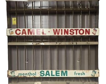 Vintage Camel Cigarette Display Rack 24x25 Metal Store Fixture Winston-Salem Tobacco Advertising Retro Gas Station Man Cave Decor