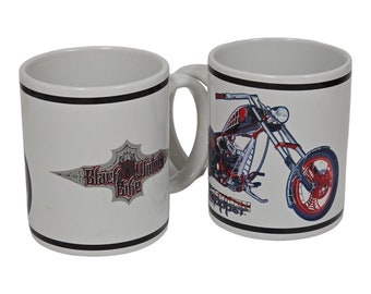 American Chopper Coffee Mugs (2) Black Widow Bike Orange County OCC Memorabilia