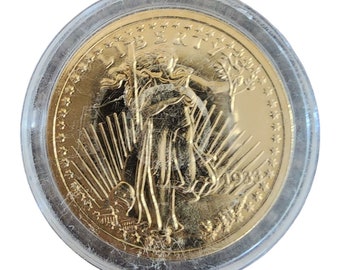 1933 Saint Gaudens Liberty Double Eagle 24k Gold-Plated Coin Copy in Capsule