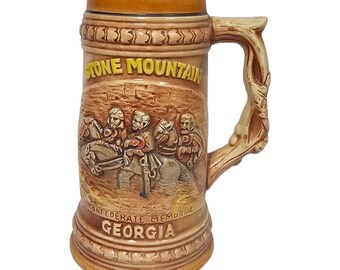 Vintage Stone Mountain Georgia 7" Stein Collectible Landmark Barware Beer Mug