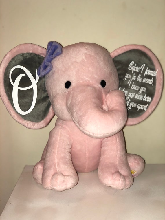 Personalized Stuffed Elephant Etsy