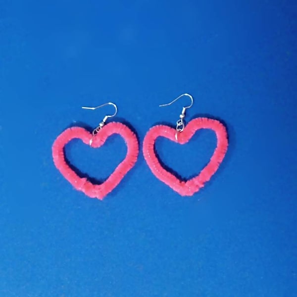 Pipe Cleaner Heart Earrings