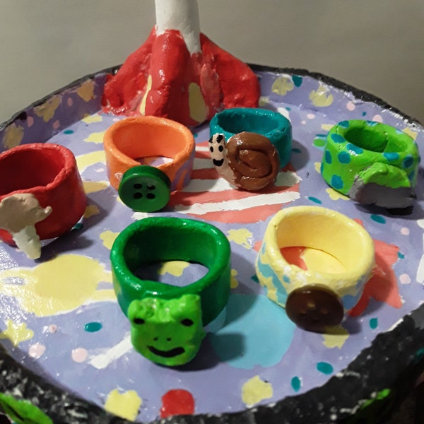 Goblincore clay rings