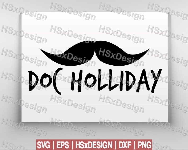 Doc Holliday Minimalis Mustache Tombstone Inspired Digital Etsy