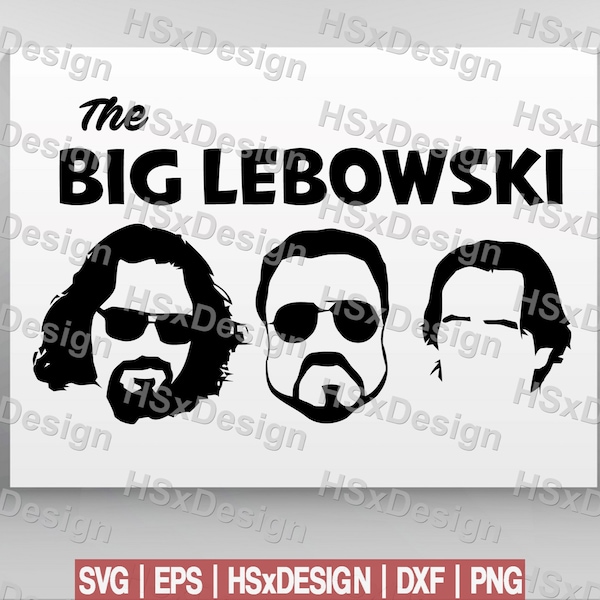 The Dude Walter Theodore The Big Lebowski Movie Inspired Digital. Digital Files Cut Files Cameo Cricut. Svg | Eps | Dxf | Png HSxDesign