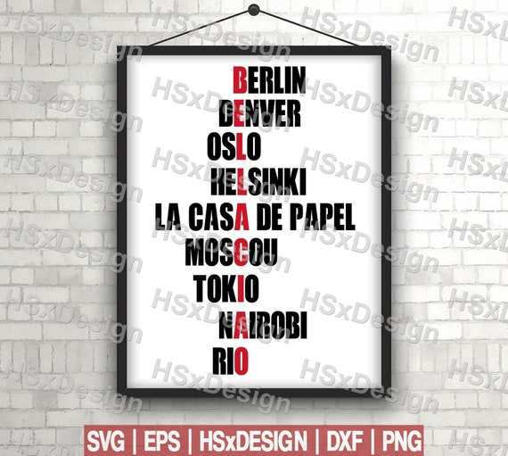 Berlín Tokio La Casa De Papel Bella Ciao Dinero Heist - Etsy México