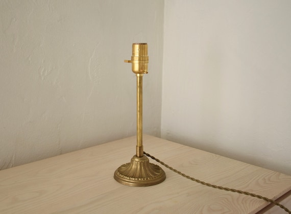 Handmade Small Brass Table Lamp Made to Order Customizable Single or Pair  of Lamps Vintage Art Nouveau With or Without Lampshade 