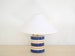 Vintage Small Blue Stripe Ceramic Table Lamp - New Wiring - With or Without Lampshade - Any Lampshade Color 