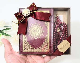 Pocket-size Quran and Pearlbeads/Islamic gifts/Prayer mat and quran gift set option available