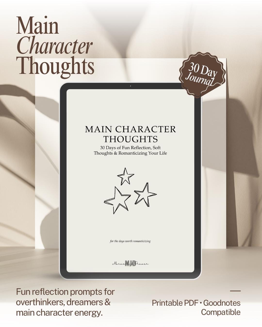 Main Character Thoughts: 30 Days of Fun Reflection, Soft Thoughts ...