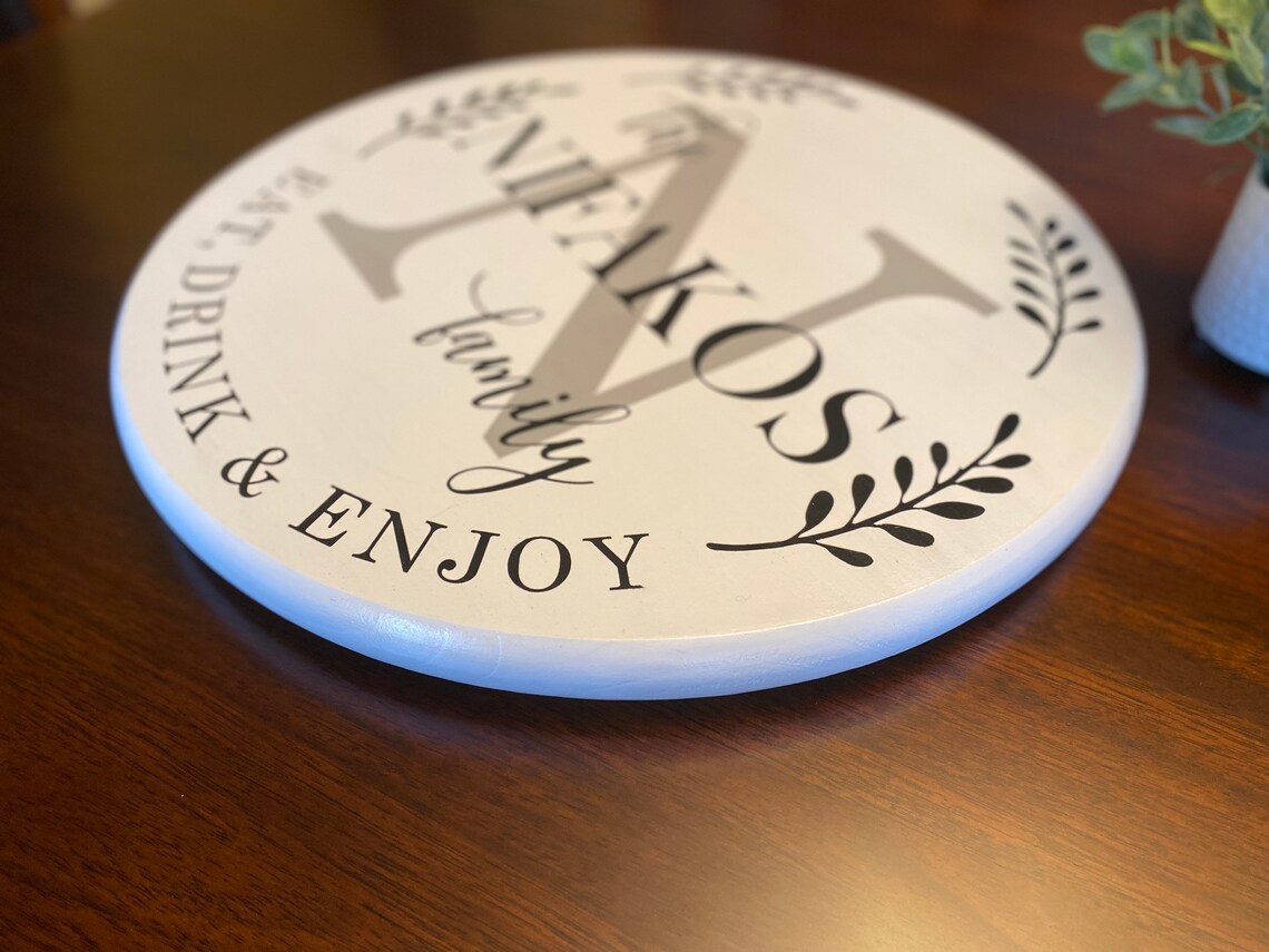 Monogram Lazy Susan/ Last Name Lazy Susan/ Wedding Gift/ Etsy