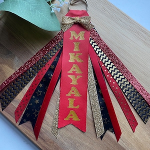 Handmade Ribbon Keychain: Cheer, School Pride Accessory