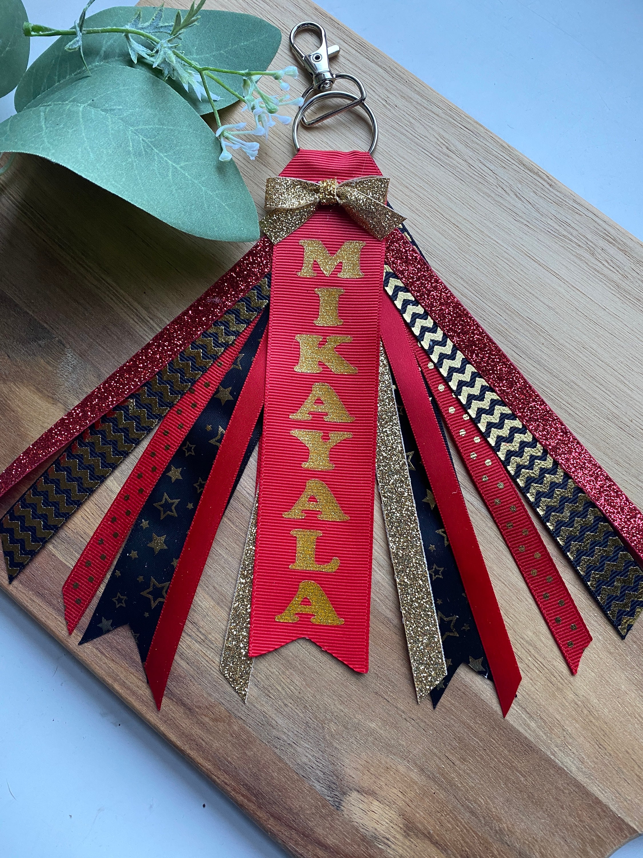 Cheerleading Ribbon Keychains Handmade Ribbon Keychain: Cheer, School Pride Accessory - Etsy
