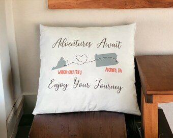 Graduation Gift, College Acceptance Gift, Going Away gift, College Pillow, High School Graduation Pillow