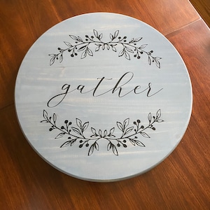 Hand Painted Wooden Lazy Susan: Gather Design, Dining Table Turntable