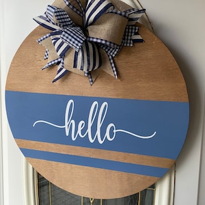 Hello Wooden Sign,  Hello Door Sign, Wooden Door Hanger, Hello Sign, Hello Door Hanger,Closing Gift Sign, Farmhouse Decor, home Decor