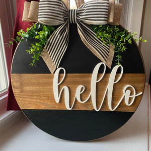 Hello Wooden Sign,  Hello Door Sign, Wooden Door Hanger, Hello Sign, Hello Door Hanger,Closing Gift Sign, Farmhouse Decor, home Decor