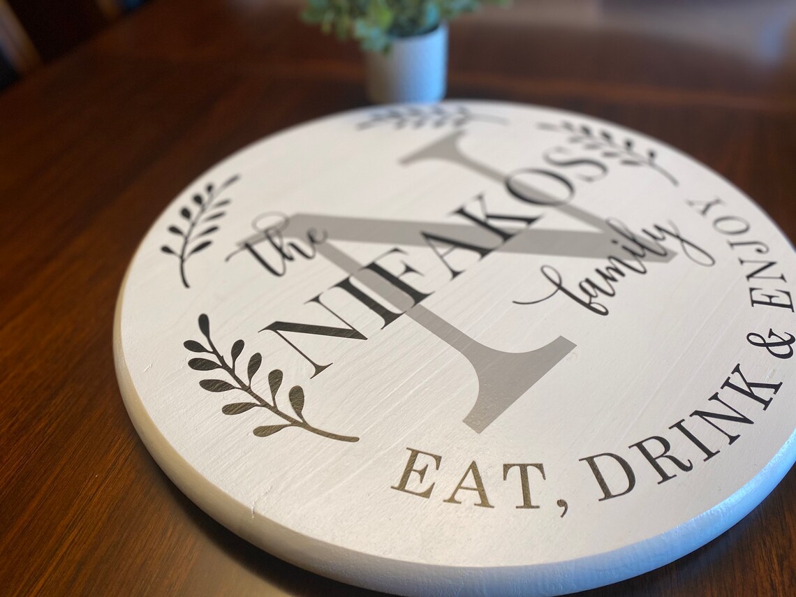 Monogram Lazy Susan/ Last Name Lazy Susan/ Wedding Gift/ Etsy
