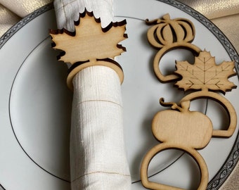 Handcrafted Wood Thanksgiving Napkin Rings: Fall Table Decor