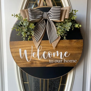 Welcome Home Wooden Door Hanger: Farmhouse Front Door Decor