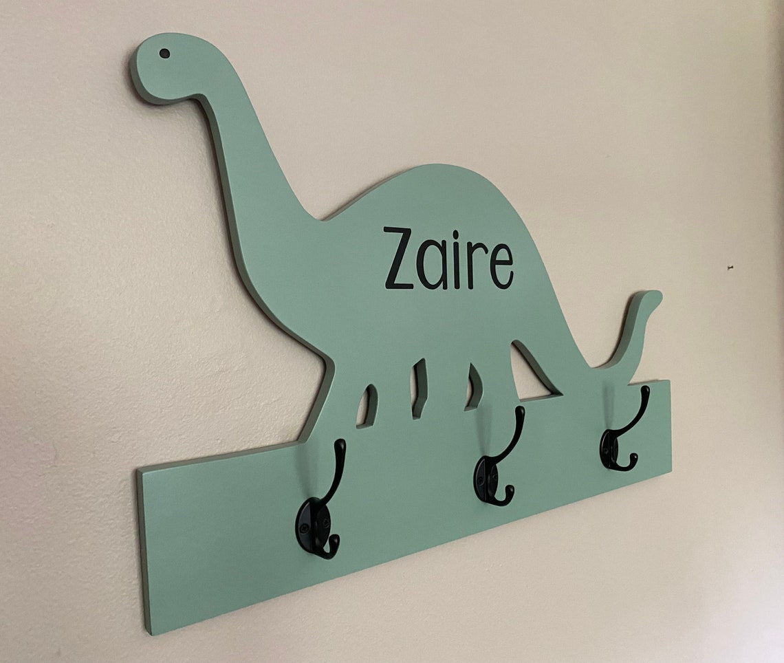 Personalized Dinosaur Coat Rack Dinosaur Towel Rack Dinosaur Etsy