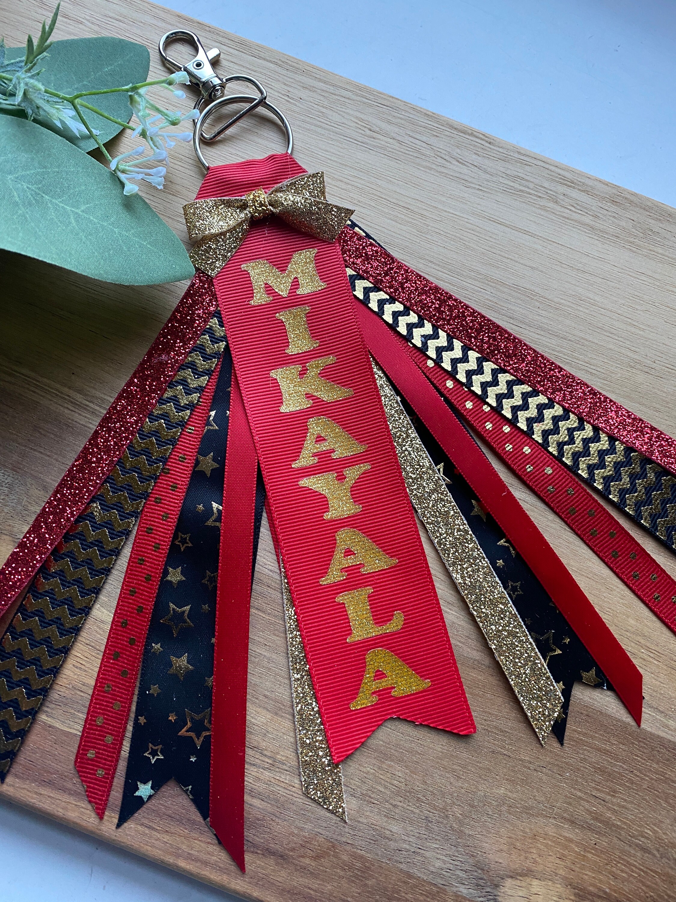 Cheerleading Ribbon Keychains Handmade Ribbon Keychain: Cheer, School Pride Accessory - Etsy