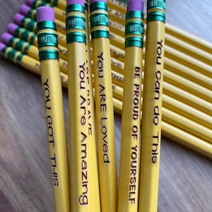 Engraved Motivational Pencils, Engraved Pencils, Inspirational Pencils, Custom Pencils