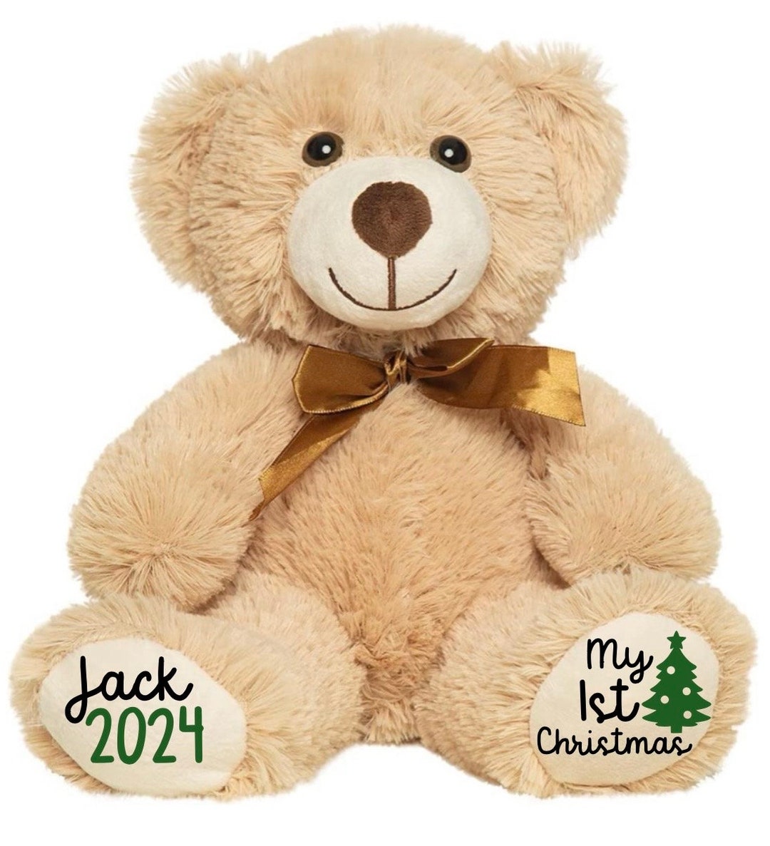 Personalized Christmas Teddy Bear, My First Christmas Bear, My 1st ...