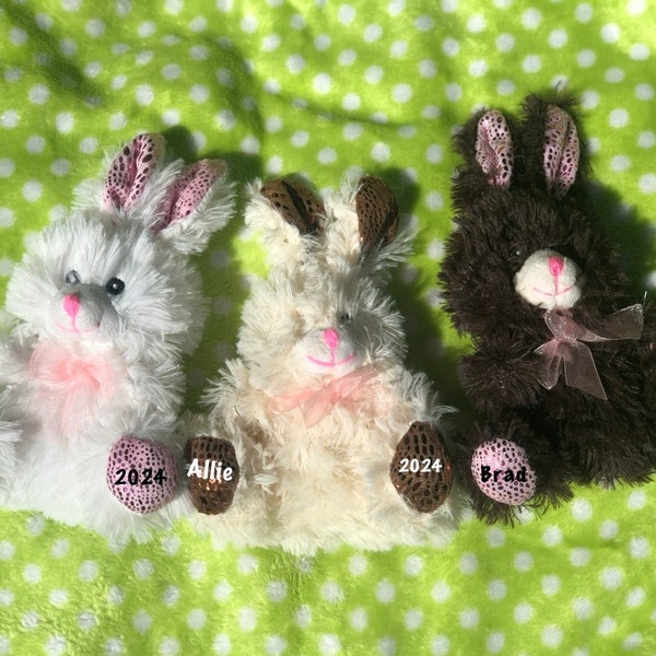 Personalized Easter Bunny Plush Animals, Custom Easter Plush, Custom Easter Gift, Personalized Easter Bunny, Chocolate Scented