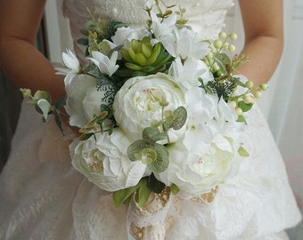 Elegant Round Silk Flower Bridal Bouquets Bridal Bouquets