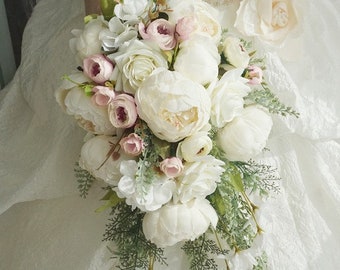 Cascade Silk Flower Bridal Bouquets/Bouquets