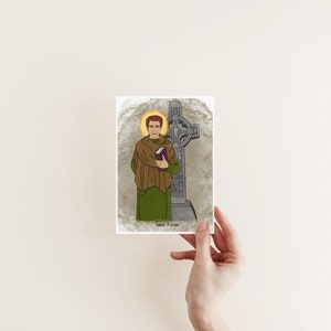 Saint Kieran, religious art, Catholic saint, confirmation gift, Catholic print, Catholic gift for home, Catholic home decor, Catholic images