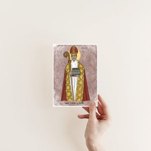 Saint Isidore of Seville, religious art, Catholic saint, confirmation gift, Catholic print, Catholic gift for home, Catholic home decor