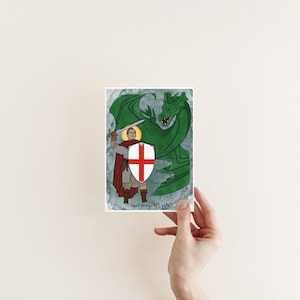 Saint George of Lydda, religious art, Catholic saint, confirmation gift, Catholic print, Catholic gift for home, Catholic home decor