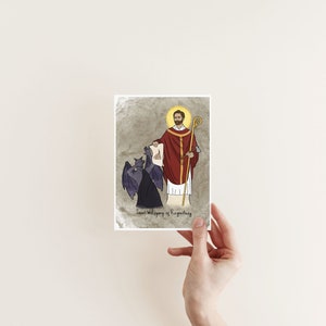 Saint Wolfgang of Regensburg, religious art, Catholic saint, confirmation gift, Catholic print, Catholic gift for home, Catholic home decor