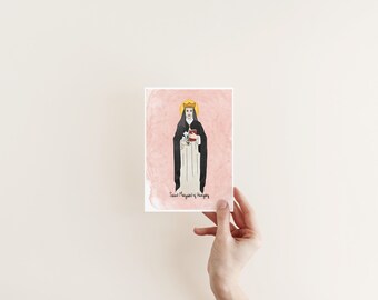 Saint Margaret of Hungary, religious art, Catholic saint, confirmation gift, Catholic print, Catholic gift for home, Catholic home decor