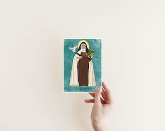 Saint Teresa of Avila, religious art, Catholic saint, confirmation gift, Catholic print, Catholic gift for home, Catholic home decor