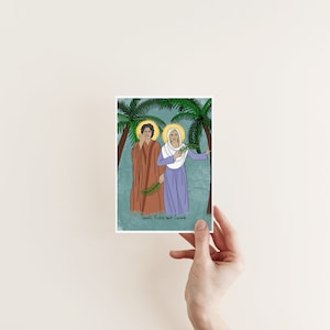 Saints Victor and Corona, religious art, Catholic saint, confirmation gift, Catholic print, Catholic gift for home, Catholic home decor
