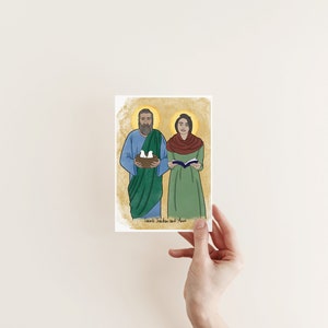 Saints Joachim and Anne, religious art, Catholic saint, confirmation gift, Catholic print, Catholic gift for home, Catholic home decor
