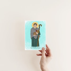 Saint Finnian of Clonard, religious art, Catholic saint, confirmation gift, Catholic print, Catholic gift for home, Catholic home decor
