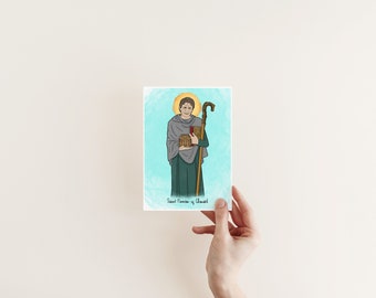 Saint Finnian of Clonard, religious art, Catholic saint, confirmation gift, Catholic print, Catholic gift for home, Catholic home decor