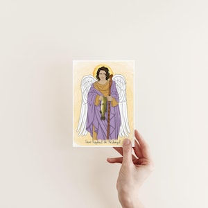 Saint Raphael the Archangel, religious art, Catholic saint, confirmation gift, Catholic print, Catholic gift for home, Catholic home decor