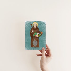 Saint Fiacre, religious art, Catholic saint, confirmation gift, Catholic print, Catholic gift for home, Catholic home decor, Catholic images